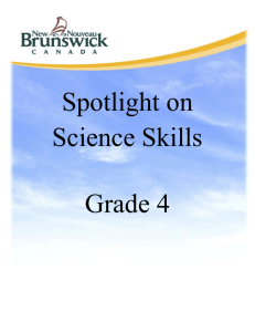 Grade 4 Spotlight on Science Skills