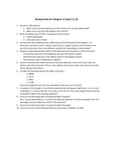 Homework for Chapter 5 (and 2.2.4)