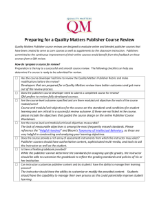 Prepare for a Quality Matters Publisher Course Review