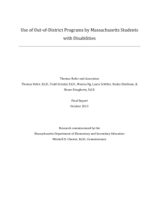 Use of Out-of-District Programs by Massachusetts Students with
