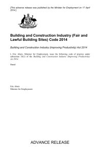 Building and Construction Industry Improvement Code of Practice