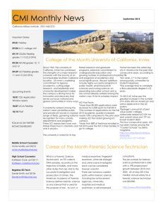 College of the Month-University of California, Irvine