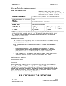 Change Order/Contract Amendment - University of California | Office