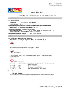 Safety Data Sheet: Fluorescent Spray Paint