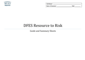 Resource to Risk Assessment Summary Sheet - BFB only