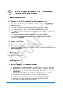 Specification for Longitudinal Evenness