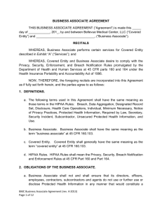 BMC Business Associate Agreement May 2013