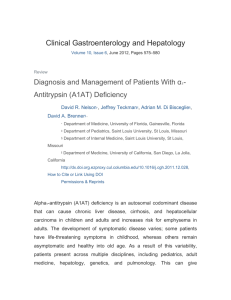 Alpha-1 anti trypsin deficiency