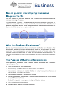 Developing Business Requirements