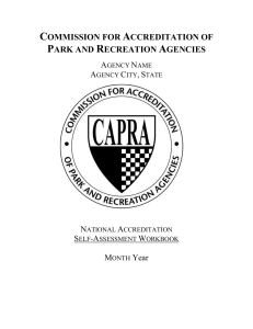 CAPRA Self Assessment - National Recreation and Park Association