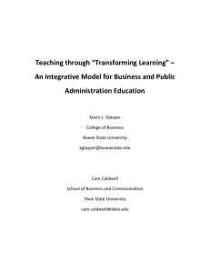 Teaching through "Transforming Learning"