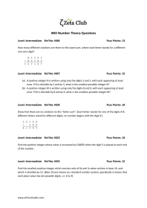 Worksheet: IMO Number Theory Questions