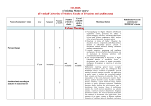 MATRIX of existing Master course