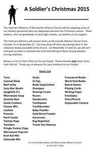 Alliance Women`s Collection: Please drop off your cans at the