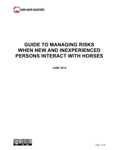 Guide to managing risks when new and inexperienced persons