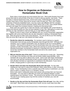 How to Organize an Extension Homemaker Book Club