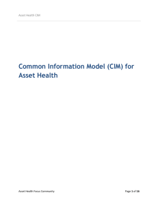 (CIM) for Asset Health