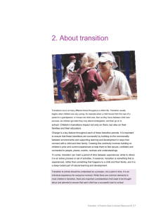 Transition Resource Kit - Part 1: Transition for Everyone