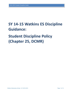 Student Discipline Policy - Capitol Hill Cluster School