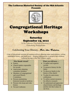 Workshops - Lutheran Historical Society Mid Atlantic