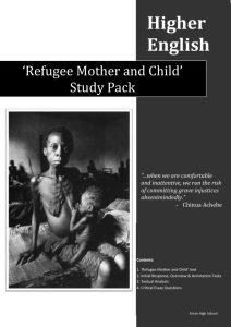 *Refugee Mother and Child* Study Pack