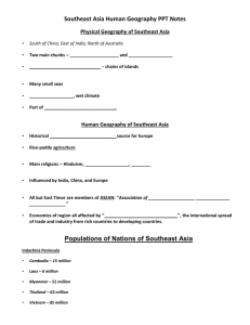 Southeast Asia Human Geo. PPT Notes