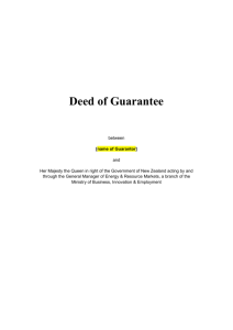 Deed of Guarantee - Petroleum Exploration Permit Template