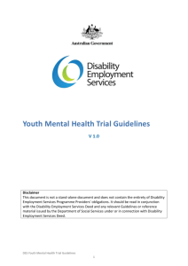 DES Youth Mental Health Trial Guidelines