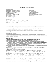 Curriculum Vitae (pdf) - UCLA: Atmospheric and Oceanic Sciences