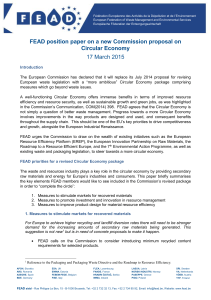 FEAD Position Paper on the Circular Economy Package*