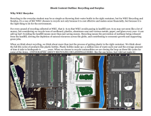 iBook Content Outline: Recycling and Surplus Why WKU Recycles