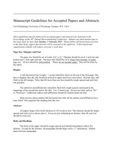 Manuscript Guidelines for Accepted Papers