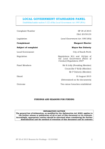 Standards Panel - Reasons for Findings 30 of 2015 (DOCX 579KB)