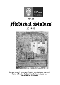 MA Medieval Studies Handbook 2015-16