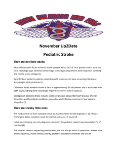 November Up2Date Pediatric Stroke They are not little adults