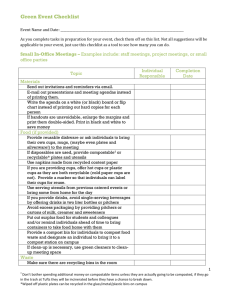 Green Event Checklist - Office of Sustainability