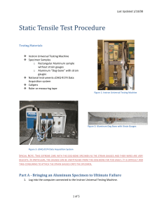 Static Tensile Test Procedure