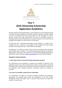 KAS Yr 7 Citizenship Scholarship Document 2016