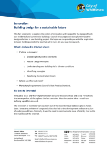 Innovation - Building design for a sustainable future