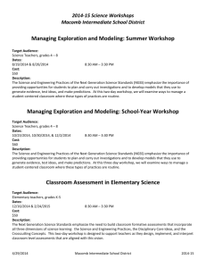 2014-15 MISD Science Workshops