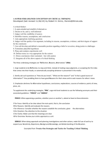 critical thinking, reading and writing Handout Page