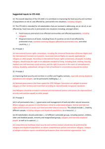 Suggested refugee related inputs to CFS