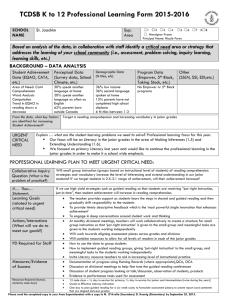 TCDSB K to 12 Professional Learning Form 2015-2016