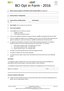 BCI Opt in Form - 2016 BCI Opt in Form