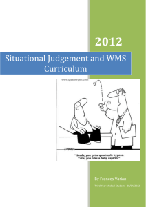 Situational Judgement and WMS Curriculum