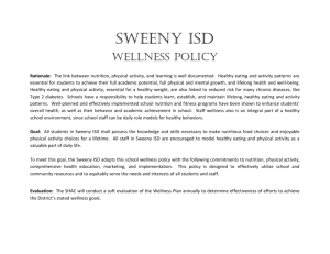 Sweeny ISD Wellness Policy Rationale: The link between nutrition