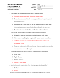 Exam Review IV Answer Key