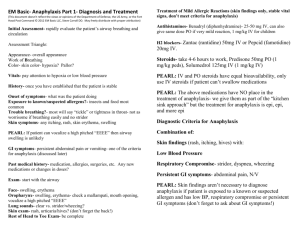 Anaphylaxis Part 1- Diagnosis and Treatment Show Notes