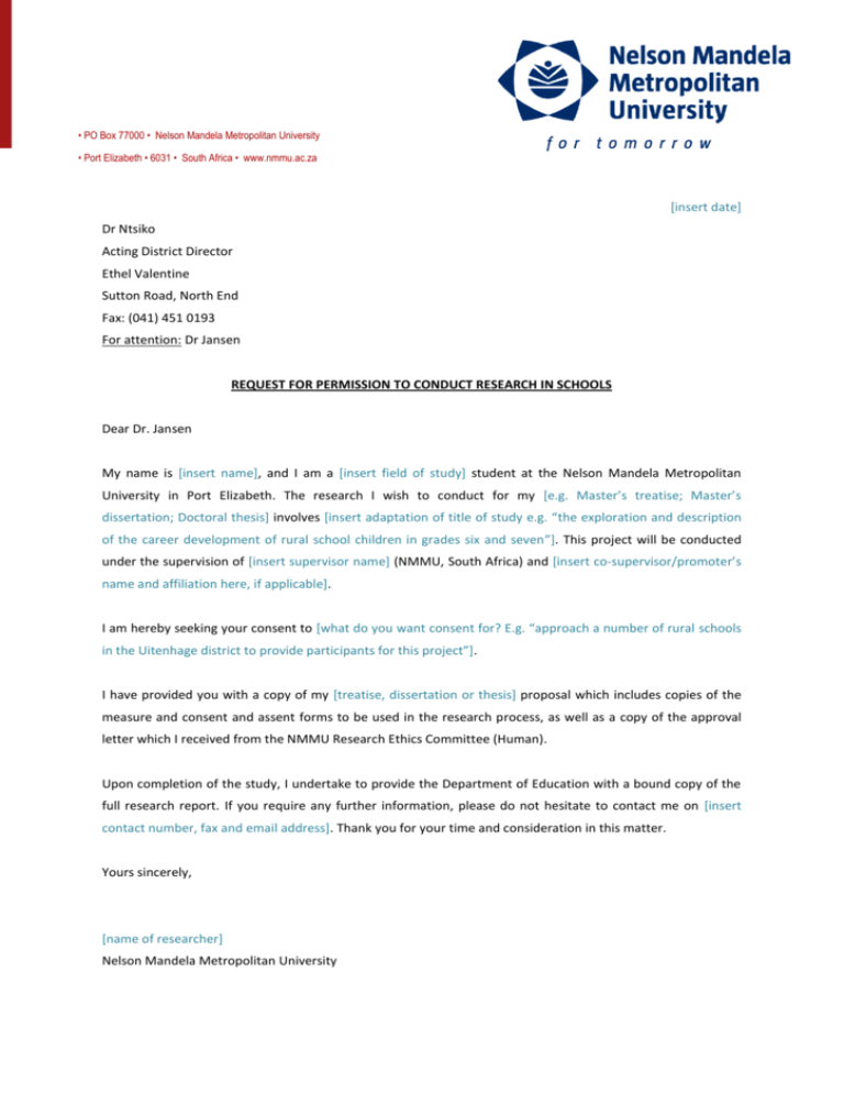 letter of request for interview thesis