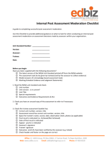 Internal Post Assessment Moderation Checklist
